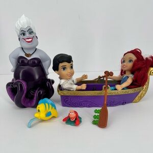 Disney Princess Little Mermaid Prince Eric Boat Ariel & Ursula Petite Doll Set